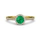 3 - Syna Signature Emerald and Diamond Halo Engagement Ring 