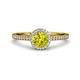 3 - Syna Signature Yellow and White Diamond Halo Engagement Ring 