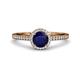 3 - Syna Signature Blue Sapphire and Diamond Halo Engagement Ring 