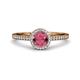3 - Syna Signature Rhodolite Garnet and Diamond Halo Engagement Ring 