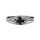 3 - Grianne Signature Black and White Diamond Engagement Ring 