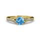 3 - Grianne Signature Blue Topaz and Diamond Engagement Ring 