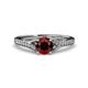3 - Grianne Signature Red Garnet and Diamond Engagement Ring 