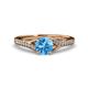 3 - Grianne Signature Blue Topaz and Diamond Engagement Ring 