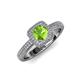 4 - Amias Signature Peridot and Diamond Halo Engagement Ring 