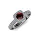 4 - Amias Signature Red Garnet and Diamond Halo Engagement Ring 