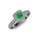 4 - Amias Signature Emerald and Diamond Halo Engagement Ring 
