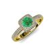 4 - Amias Signature Emerald and Diamond Halo Engagement Ring 