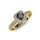 4 - Amias Signature Black Diamond and Diamond Halo Engagement Ring 