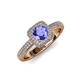 4 - Amias Signature Tanzanite and Diamond Halo Engagement Ring 