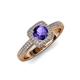 4 - Amias Signature Iolite and Diamond Halo Engagement Ring 