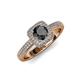 4 - Amias Signature Black Diamond and Diamond Halo Engagement Ring 