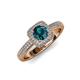 4 - Amias Signature Blue Diamond and Diamond Halo Engagement Ring 