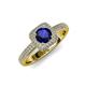 4 - Amias Signature Blue Sapphire and Diamond Halo Engagement Ring 