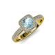 4 - Amias Signature Aquamarine and Diamond Halo Engagement Ring 