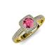 4 - Amias Signature Pink Tourmaline and Diamond Halo Engagement Ring 