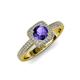 4 - Amias Signature Iolite and Diamond Halo Engagement Ring 