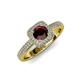 4 - Amias Signature Red Garnet and Diamond Halo Engagement Ring 