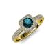 4 - Amias Signature London Blue Topaz and Diamond Halo Engagement Ring 
