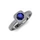 4 - Amias Signature Blue Sapphire and Diamond Halo Engagement Ring 