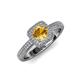4 - Amias Signature Citrine and Diamond Halo Engagement Ring 