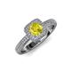 4 - Amias Signature Yellow Diamond and Diamond Halo Engagement Ring 