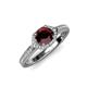 4 - Analia Signature Red Garnet and Diamond Engagement Ring 