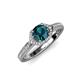 4 - Analia Signature Blue and White Diamond Engagement Ring 