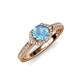 4 - Analia Signature Blue Topaz and Diamond Engagement Ring 