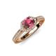 4 - Analia Signature Rhodolite Garnet and Diamond Engagement Ring 