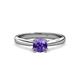 3 - Alaya Signature 6.50 mm Round Iolite 8 Prong Solitaire Engagement Ring 