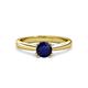 3 - Alaya Signature 6.00 mm Round Blue Sapphire 8 Prong Solitaire Engagement Ring 