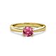 3 - Alaya Signature 6.50 mm Round Pink Tourmaline 8 Prong Solitaire Engagement Ring 