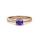 3 - Alaya Signature 6.50 mm Round Iolite 8 Prong Solitaire Engagement Ring 