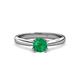 3 - Alaya Signature 6.00 mm Round Emerald 8 Prong Solitaire Engagement Ring 