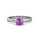 3 - Alaya Signature 6.50 mm Round Amethyst 8 Prong Solitaire Engagement Ring 