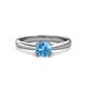 3 - Alaya Signature 6.50 mm Round Blue Topaz 8 Prong Solitaire Engagement Ring 