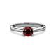 3 - Alaya Signature 6.50 mm Round Red Garnet 8 Prong Solitaire Engagement Ring 