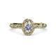 3 - Allene Signature Oval Cut Diamond Halo Engagement Ring 