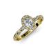 4 - Allene Signature Oval Cut Diamond Halo Engagement Ring 