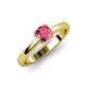 4 - Alaya Signature 6.50 mm Round Pink Tourmaline 8 Prong Solitaire Engagement Ring 