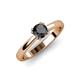 4 - Alaya Signature 6.00 mm Round Black Diamond 8 Prong Solitaire Engagement Ring 