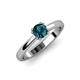 4 - Alaya Signature 6.00 mm Round Blue Diamond 8 Prong Solitaire Engagement Ring 