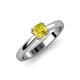 4 - Alaya Signature 6.00 mm Round Yellow Diamond 8 Prong Solitaire Engagement Ring 
