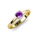 4 - Alaya Signature 6.50 mm Round Amethyst 8 Prong Solitaire Engagement Ring 