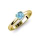 4 - Alaya Signature 6.50 mm Round Blue Topaz 8 Prong Solitaire Engagement Ring 