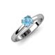 4 - Alaya Signature 6.50 mm Round Blue Topaz 8 Prong Solitaire Engagement Ring 