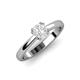 4 - Alaya Signature 6.00 mm Round White Sapphire 8 Prong Solitaire Engagement Ring 
