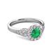 3 - Kallista Signature Emerald and Diamond Halo Engagement Ring 