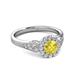3 - Kallista Signature Lab Created Yellow Sapphire and Diamond Halo Engagement Ring 